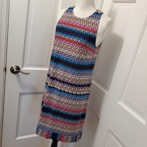 Trina Turk Macee Stained Glass Print Sleeveless Shift Dress Size 4, Colorful - Picture 3 of 14